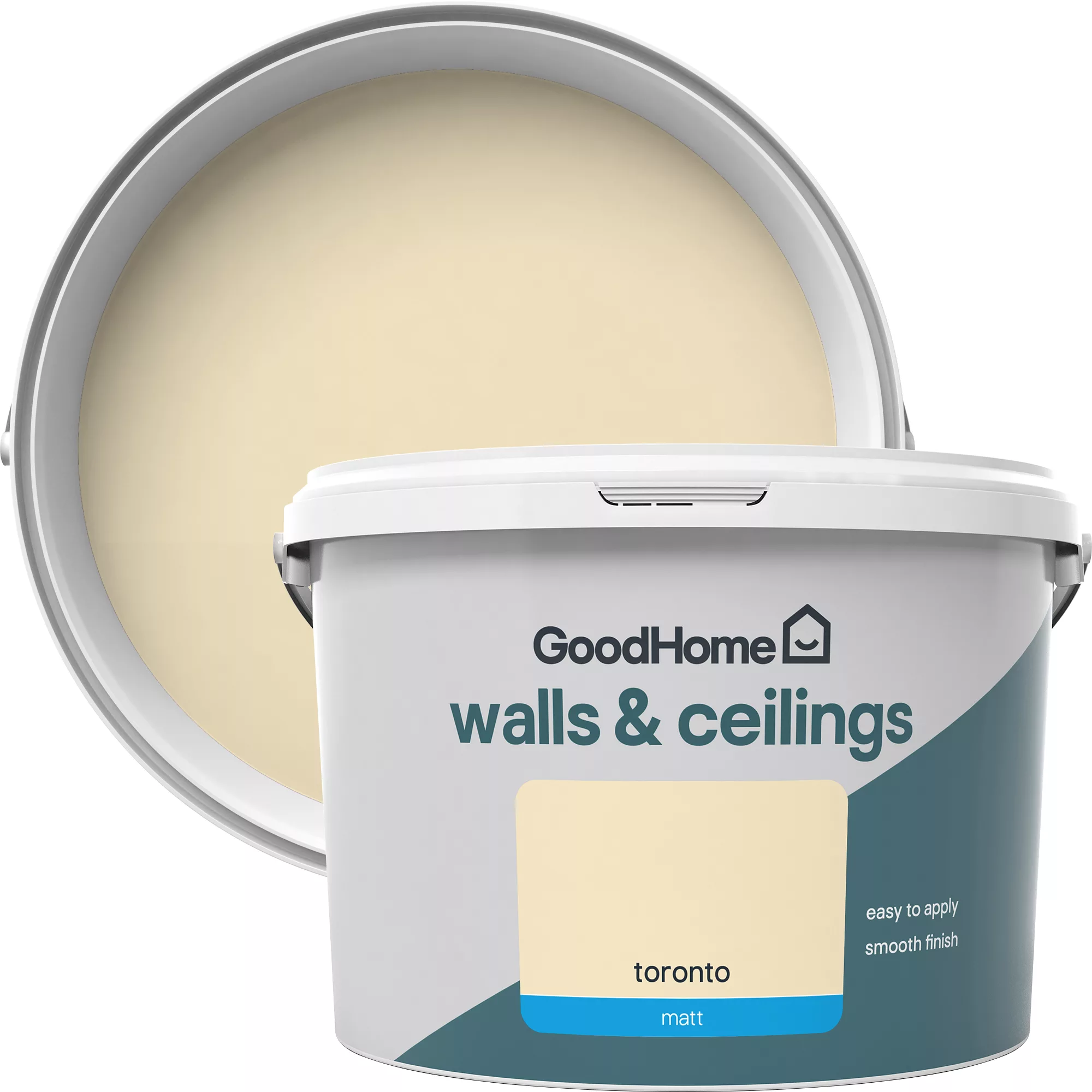 GoodHome Walls & ceilings Toronto Matt Emulsion paint, 2.5L GoodHome Walls & Ceilings Toronto Matt Emulsion Paint, 2.5L -trade point store goodhome walls ceilings toronto matt emulsion paint 2 5l3663602592990 37c