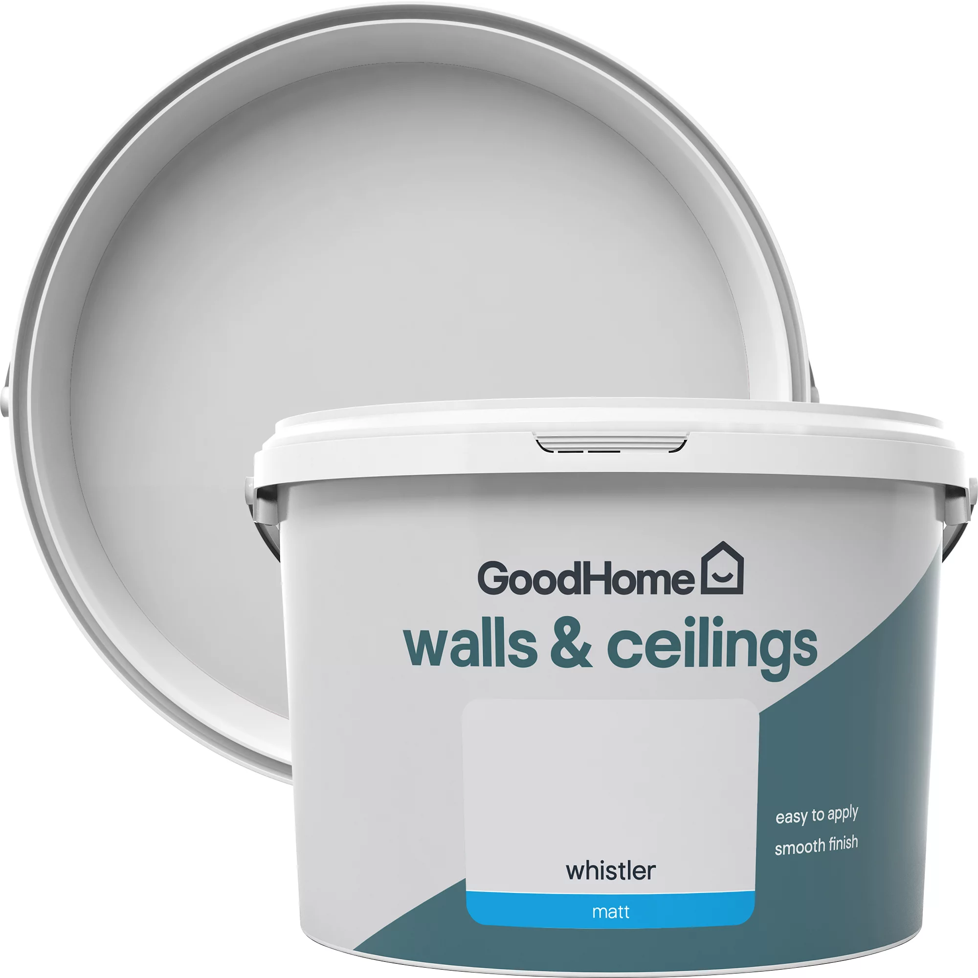GoodHome Walls & ceilings Whistler Matt Emulsion paint, 2.5L GoodHome Walls & Ceilings Whistler Matt Emulsion Paint, 2.5L -trade point store goodhome walls ceilings whistler matt emulsion paint 2 5l3663602593553 37c