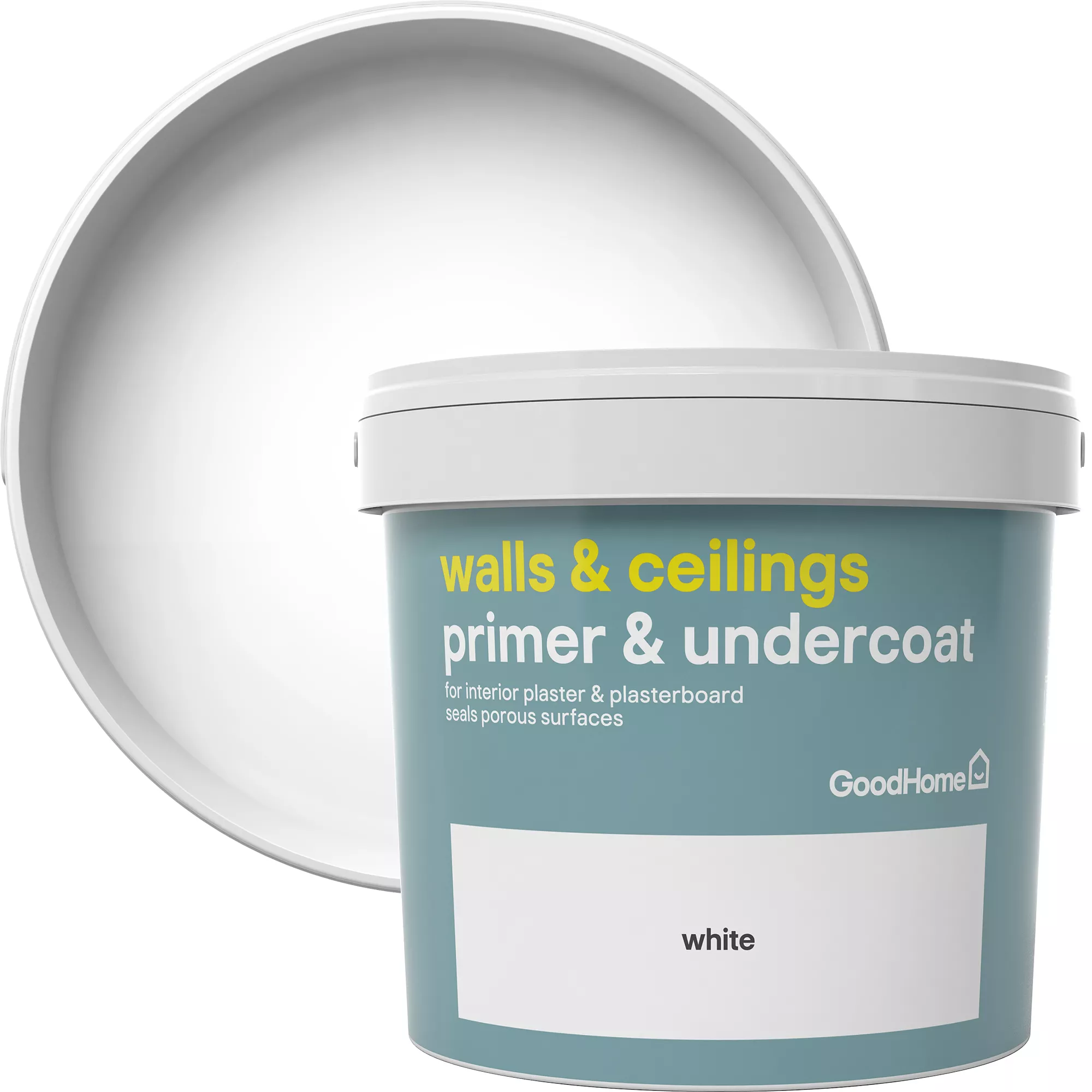 GoodHome Walls & ceilings White Wall & ceiling Primer & undercoat, 5L GoodHome Walls & Ceilings White Wall & Ceiling Primer & Undercoat, 5L -trade point store goodhome walls ceilings white wall ceiling primer undercoat 5l5036581057084 37c