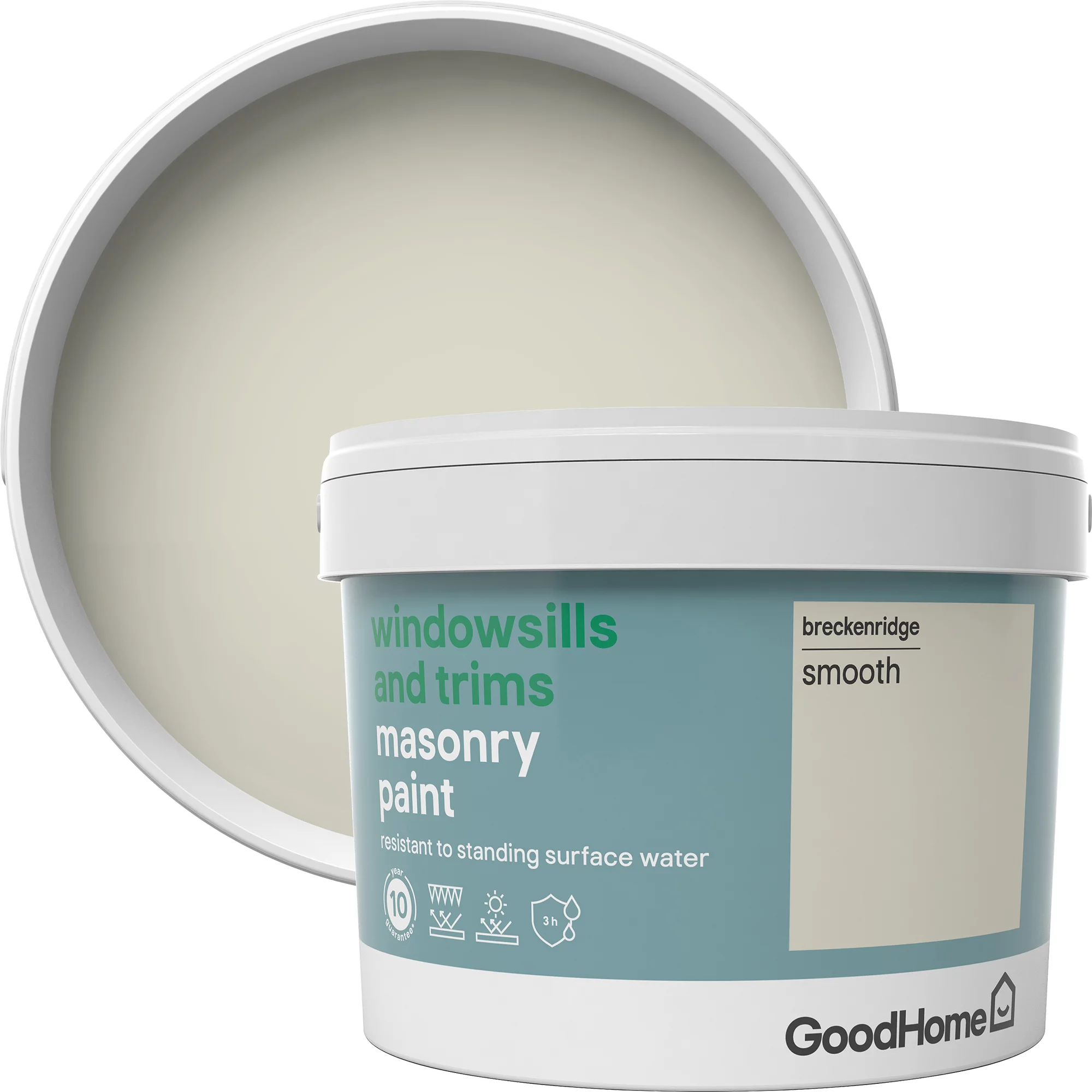 GoodHome Windowsills & trims Breckenridge Smooth Matt Masonry paint, 2.5L GoodHome Windowsills & Trims Breckenridge Smooth Matt Masonry Paint, 2.5L -trade point store goodhome windowsills trims breckenridge smooth matt masonry paint 2 5l3663602520771 02c bq