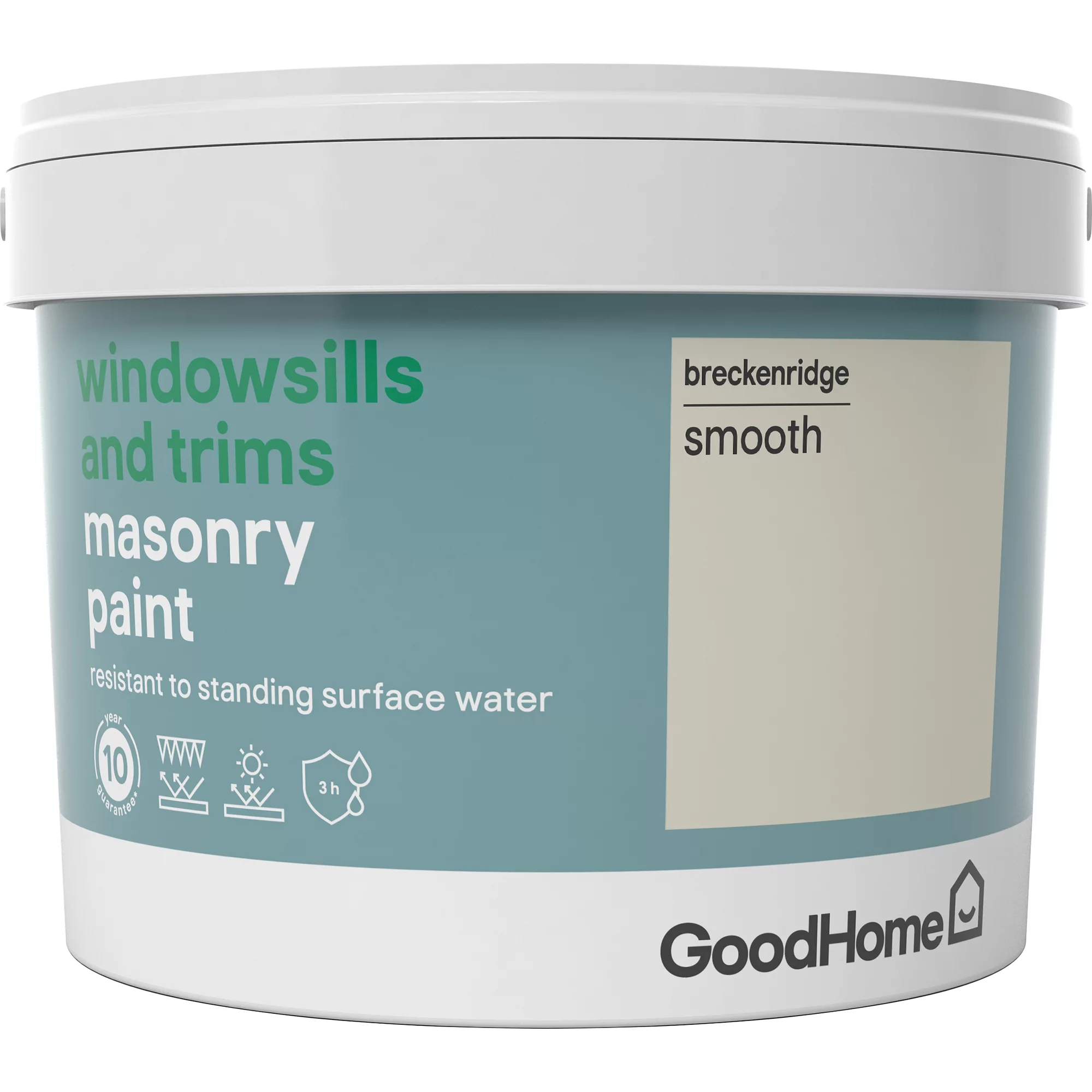 GoodHome Windowsills & trims Breckenridge Smooth Matt Masonry paint, 2.5L GoodHome Windowsills & Trims Breckenridge Smooth Matt Masonry Paint, 2.5L -trade point store goodhome windowsills trims breckenridge smooth matt masonry paint 2 5l3663602520771 08c bq