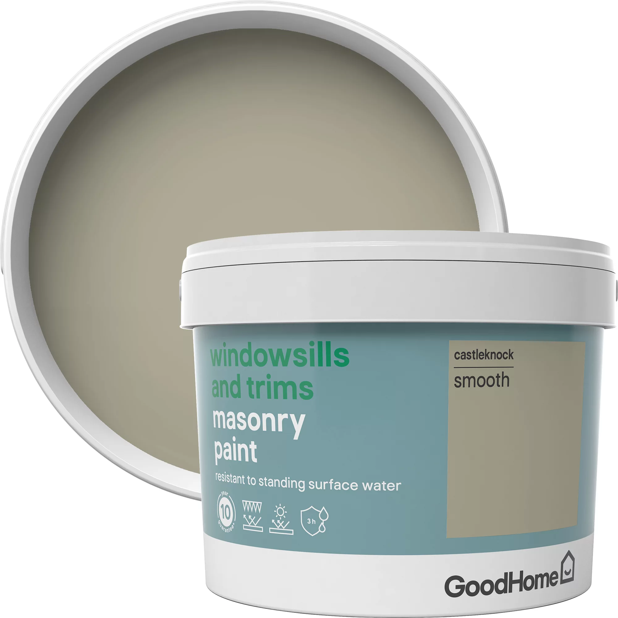 GoodHome Windowsills & trims Castleknock Smooth Matt Masonry paint, 2.5L GoodHome Windowsills & Trims Castleknock Smooth Matt Masonry Paint, 2.5L -trade point store goodhome windowsills trims castleknock smooth matt masonry paint 2 5l3663602520788 02c bq