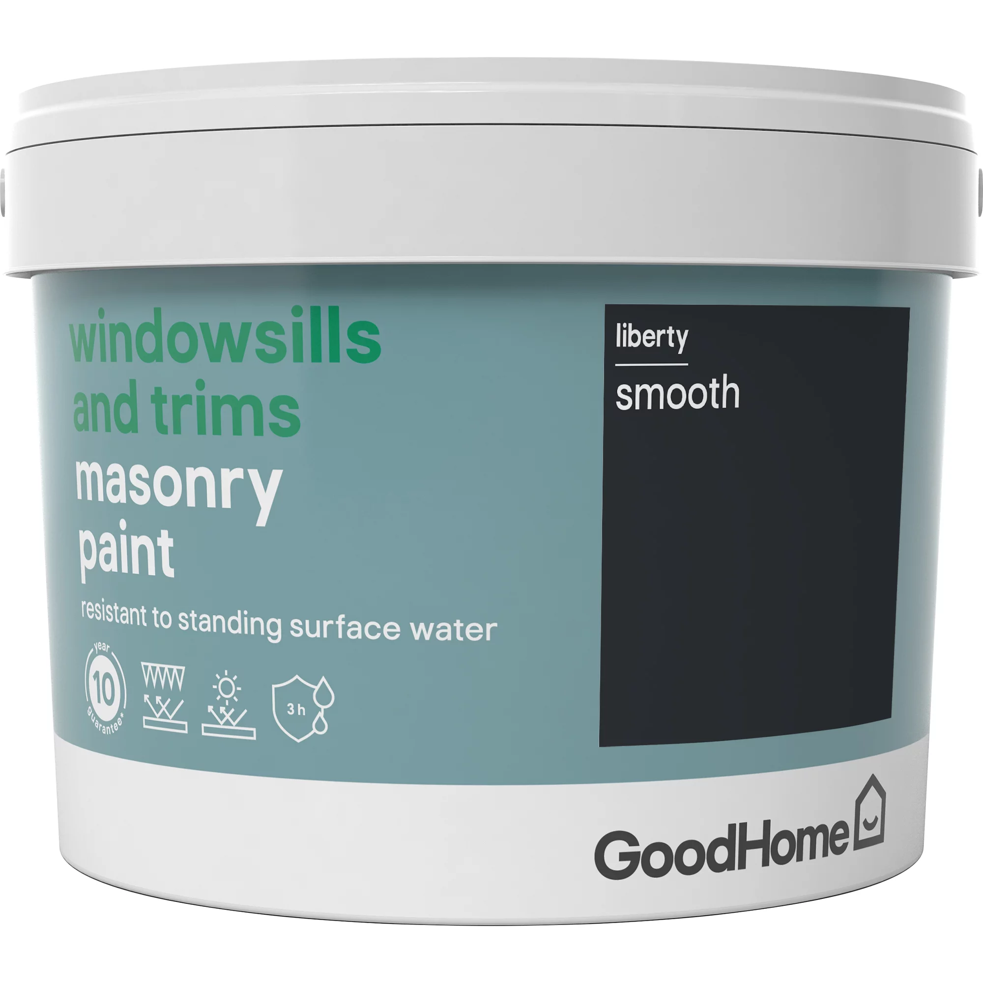 GoodHome Windowsills & trims Liberty Smooth Matt Masonry paint, 2.5L GoodHome Windowsills & Trims Liberty Smooth Matt Masonry Paint, 2.5L -trade point store goodhome windowsills trims liberty smooth matt masonry paint 2 5l3663602520542 02c