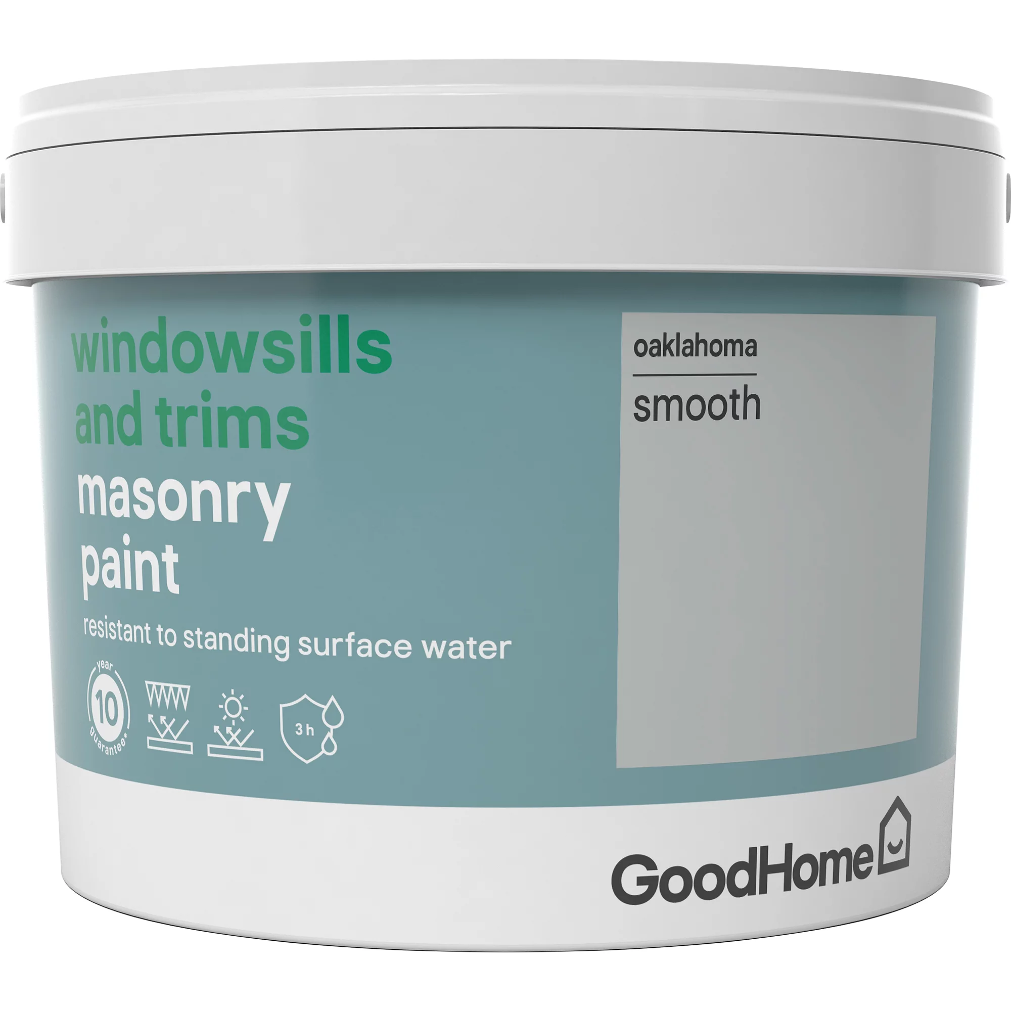 GoodHome Windowsills & trims Oaklahoma Smooth Matt Masonry paint, 2.5L GoodHome Windowsills & Trims Oaklahoma Smooth Matt Masonry Paint, 2.5L -trade point store goodhome windowsills trims oaklahoma smooth matt masonry paint 2 5l3663602520672 08c bq