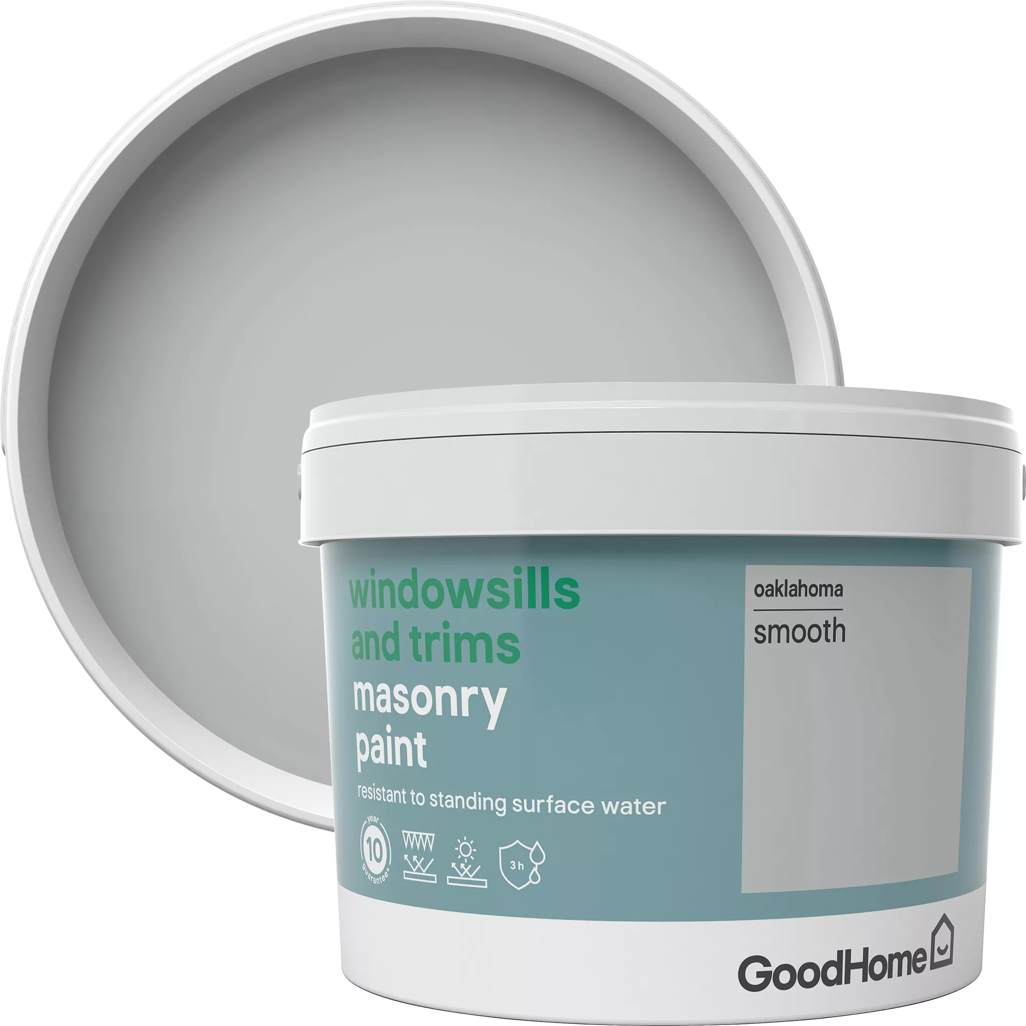 GoodHome Windowsills & trims Oaklahoma Smooth Matt Masonry paint, 2.5L GoodHome Windowsills & Trims Oaklahoma Smooth Matt Masonry Paint, 2.5L -trade point store goodhome windowsills trims oaklahoma smooth matt masonry paint 2 5l3663602520672 37c