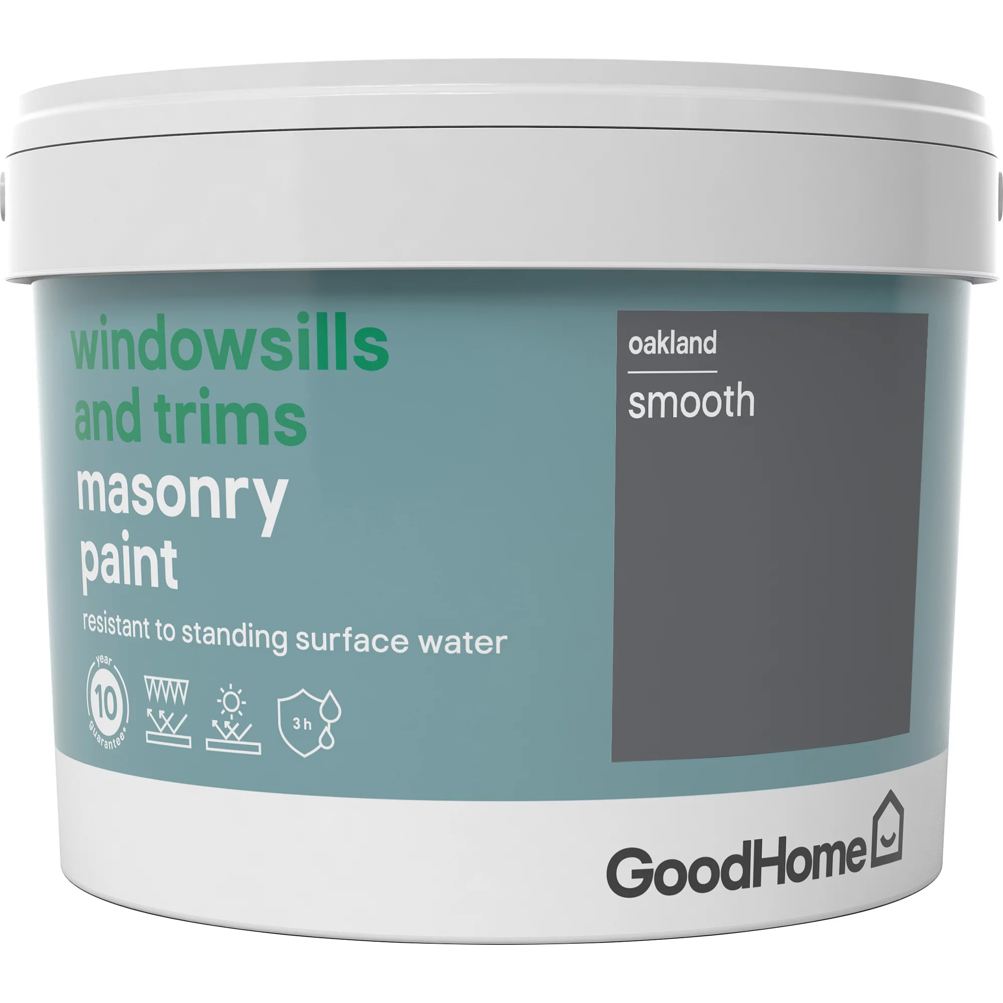 GoodHome Windowsills & trims Oakland Smooth Matt Masonry paint, 2.5L GoodHome Windowsills & Trims Oakland Smooth Matt Masonry Paint, 2.5L -trade point store goodhome windowsills trims oakland smooth matt masonry paint 2 5l3663602520573 02c
