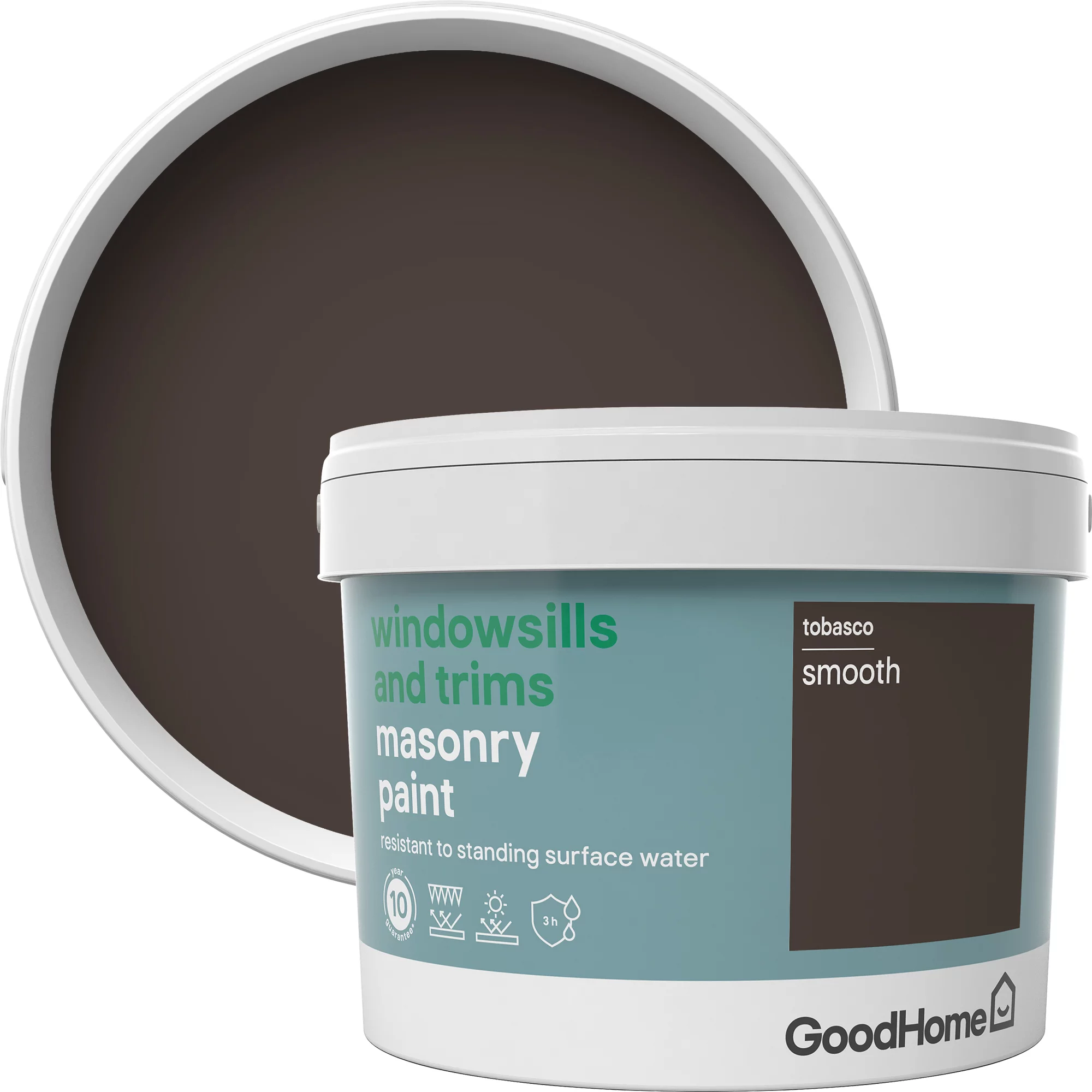 GoodHome Windowsills & trims Tobasco Smooth Matt Masonry paint, 2.5L GoodHome Windowsills & Trims Tobasco Smooth Matt Masonry Paint, 2.5L -trade point store goodhome windowsills trims tobasco smooth matt masonry paint 2 5l3663602520658 02c bq