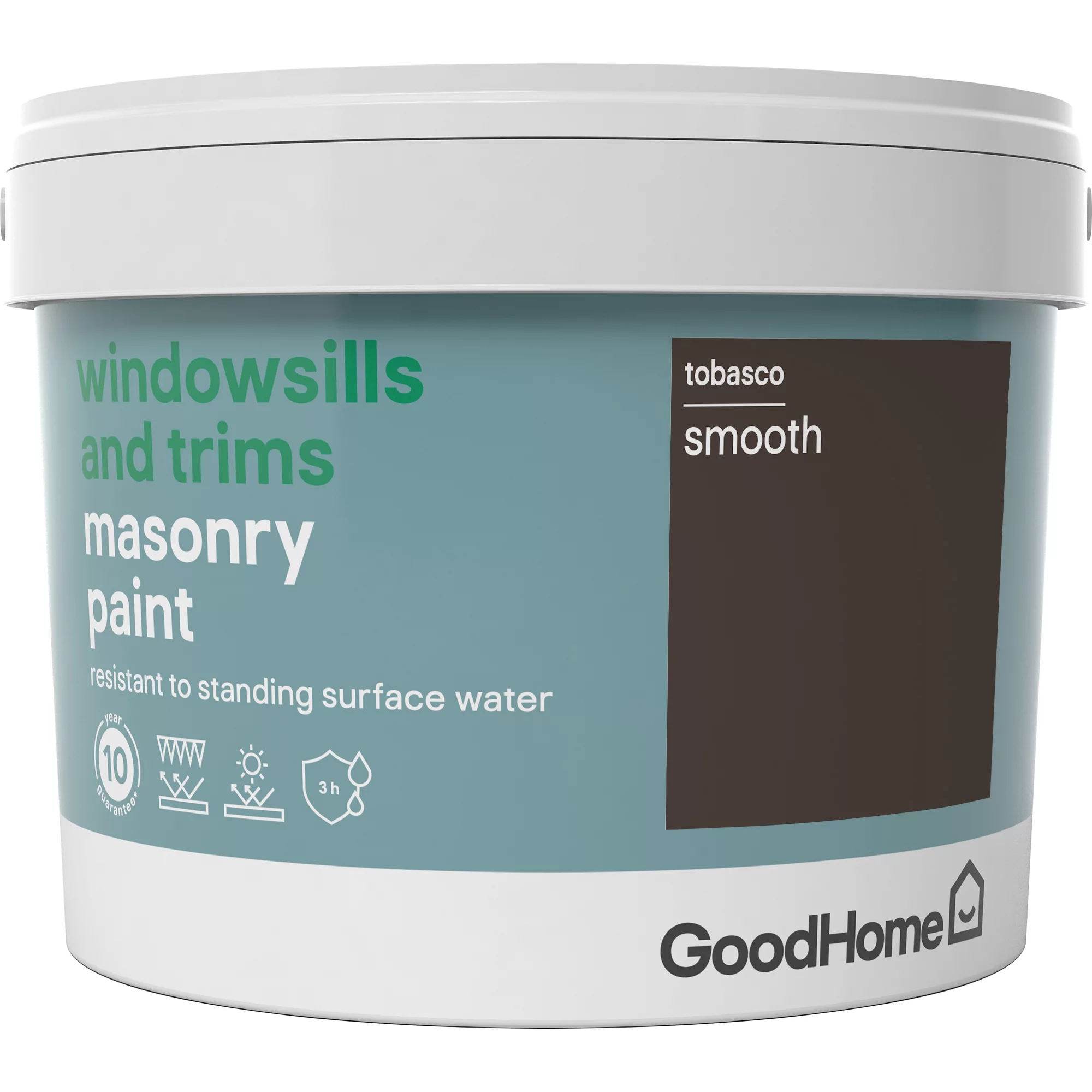 GoodHome Windowsills & trims Tobasco Smooth Matt Masonry paint, 2.5L GoodHome Windowsills & Trims Tobasco Smooth Matt Masonry Paint, 2.5L -trade point store goodhome windowsills trims tobasco smooth matt masonry paint 2 5l3663602520658 08c bq