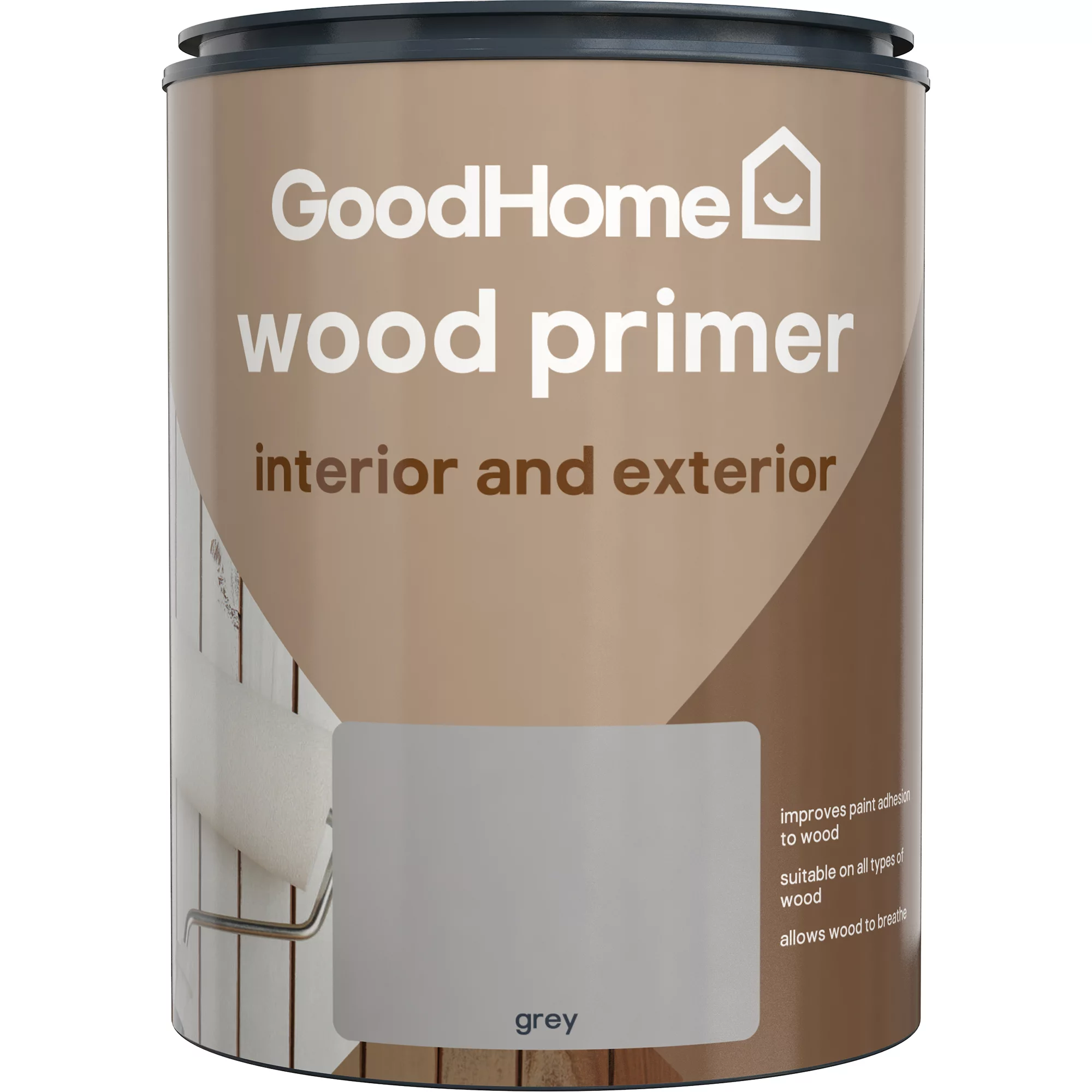GoodHome Wood Grey Wood Primer & undercoat, 750ml GoodHome Wood Grey Wood Primer & Undercoat, 750ml -trade point store goodhome wood grey wood primer undercoat 750ml5036581057220 02c